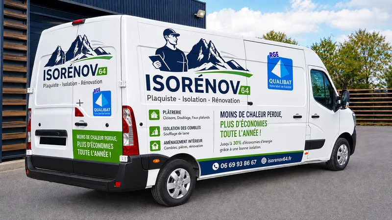 Camionnette Isorenov64 à Pau (64000), plaquiste RGE Qualibat intervenant en Nouvelle-Aquitaine