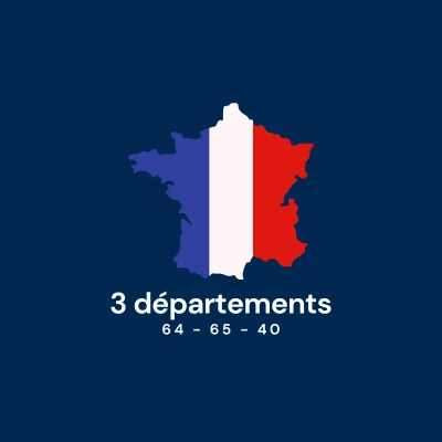 3 départements couverts par Isorenov64 : Pyrénées-Atlantiques (64), Hautes-Pyrénées (65), Landes (40)